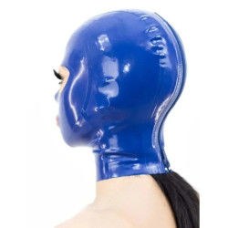 BDSMaster Cagoule en Latex Texie Bleu
